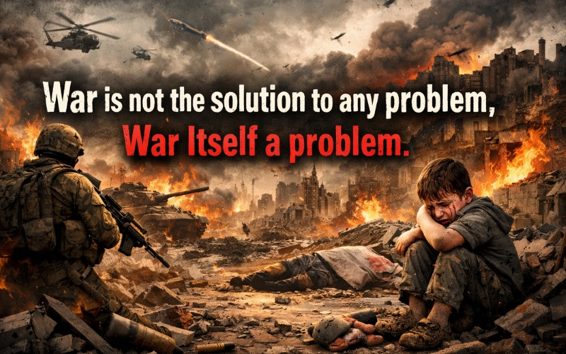 War is not the solution to any problem, war Itself a problem